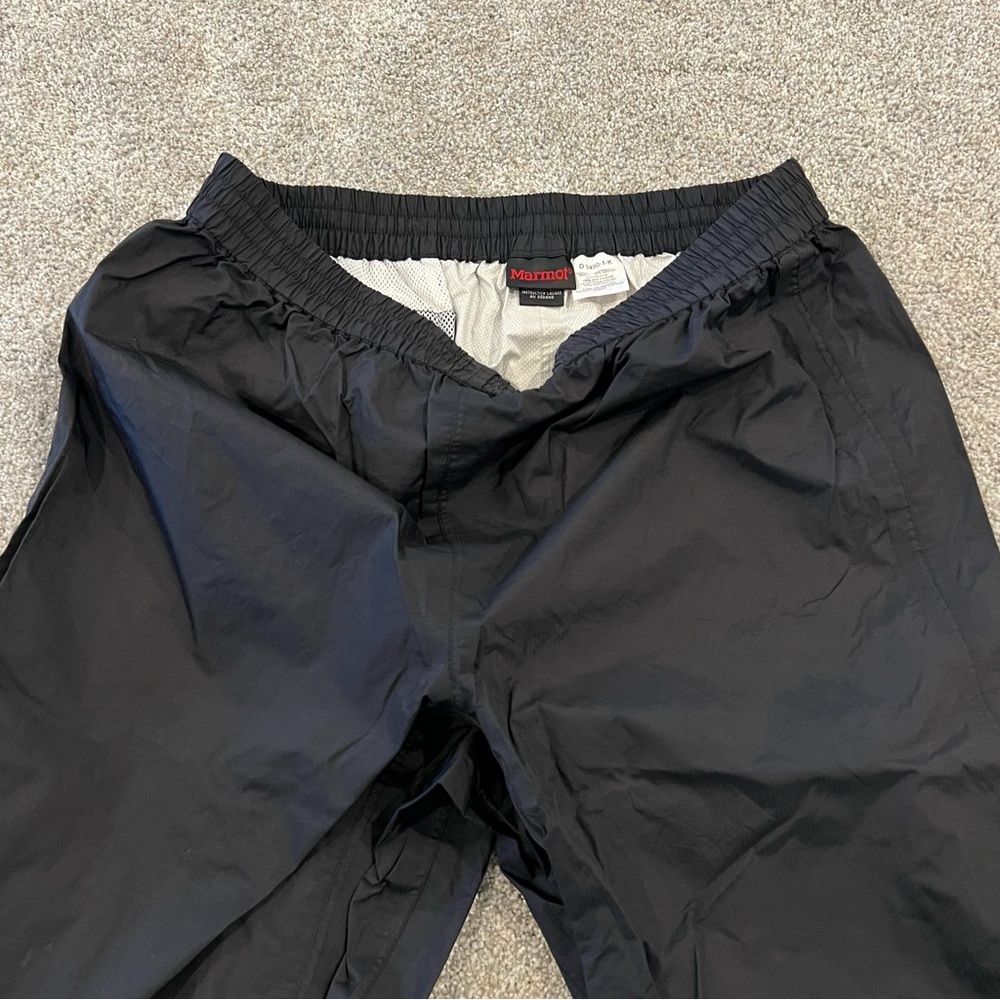 Marmot Men’s Nylon Pants Size Medium Black Outdoor Zip Bottom Elastic Waist, - Picture 12 of 16